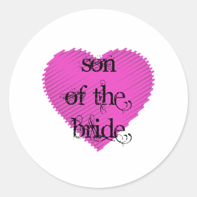 Son of the Bride Classic Round Sticker (Front)