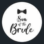 Son Of The Bride Wedding Party Family Son Of The G Classic Round Sticker<br><div class="desc">Son Of The Bride Wedding Party Family Son Of The Groom 2024</div>