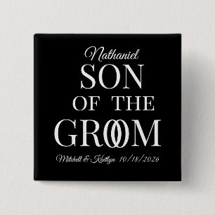 Son of the Groom Wedding 15 Cm Square Badge