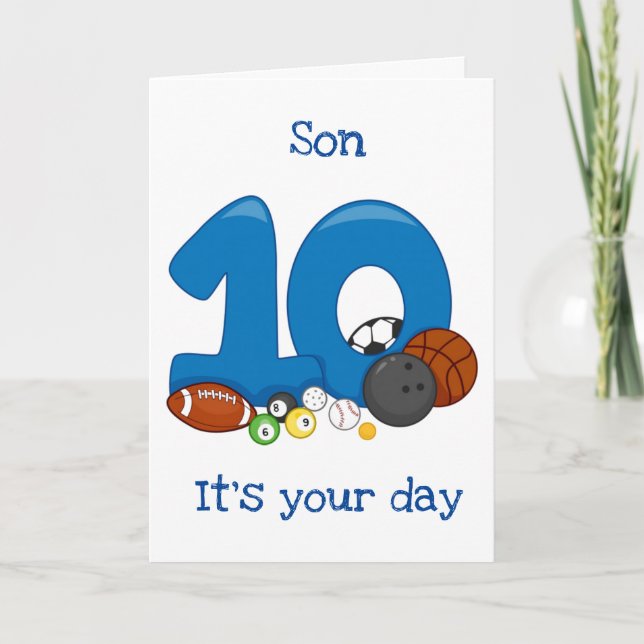  ***SON*** ON HIS "10th" BIRTHDAY CARD (Front)