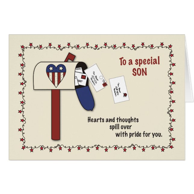 Son Patriotic Mailbox, Military Support (Front Horizontal)