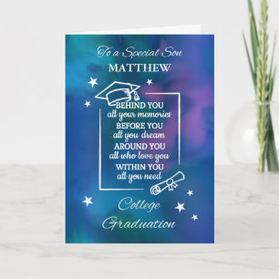 Son Personalise College Graduation Quote Card