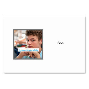 Son Photo Personalised Family Flashcards Table Number