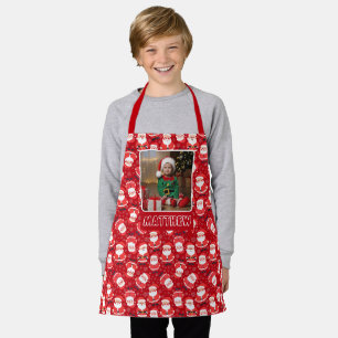 Son Photo   Santa Claus Red Christmas Kids Apron