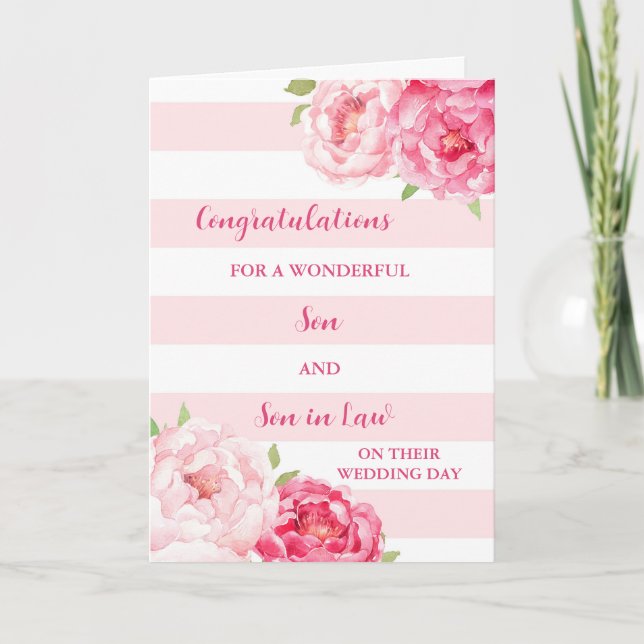 Son & Son in Law Wedding Day Congratulations Card (Front)