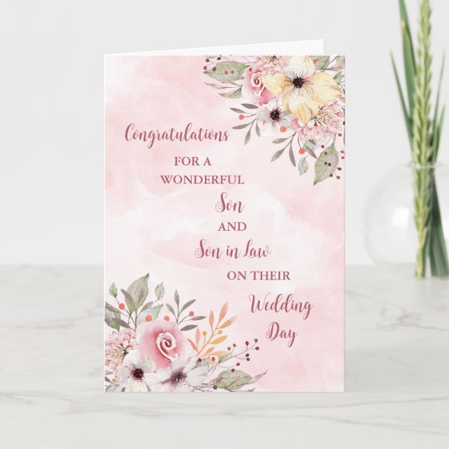 Son & Son in Law Wedding Day Congratulations Card (Front)