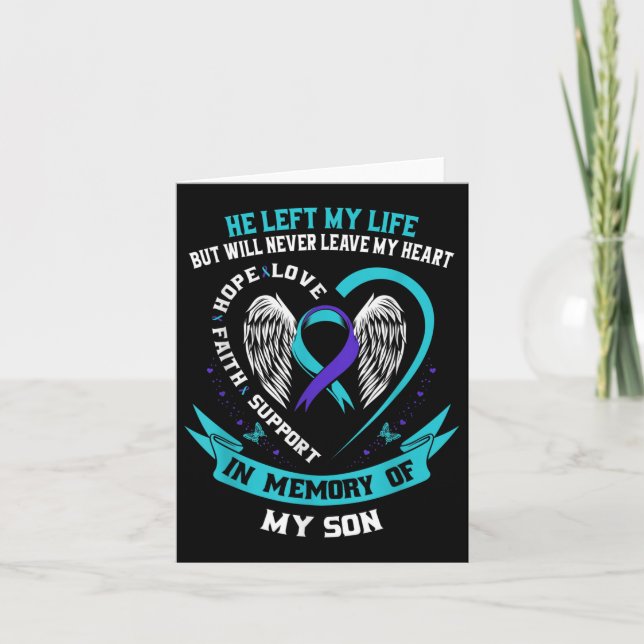 Son Suicide Awareness Prevention Memorial Graphic  Card (Front)