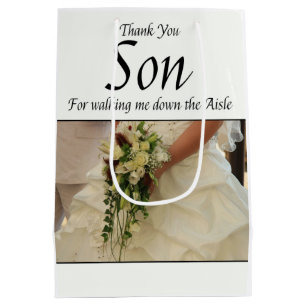 Son  Thanks for Walking me down Aisle Medium Gift Bag