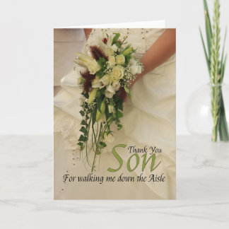 Son Thanks for Walking me down Aisle Thank You Card