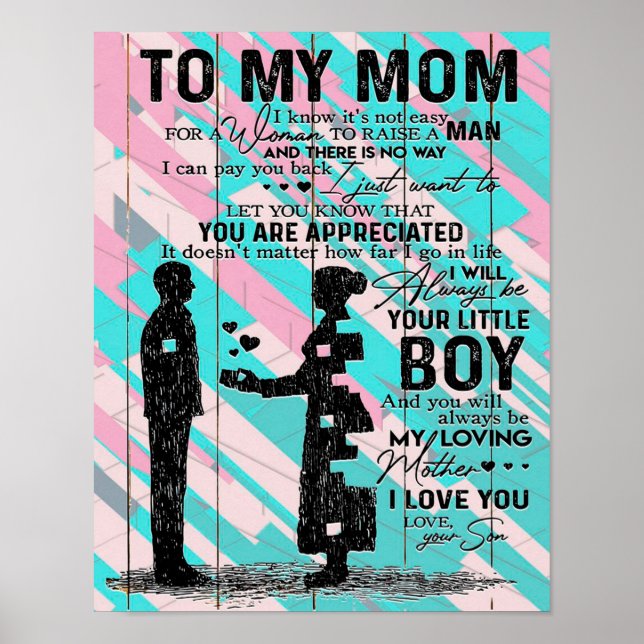 Son To Mum Gift For Mum, Mum Birthday Gift Idea Poster (Front)