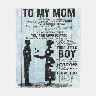 Son To Mum Gift, Personalise Letter To My Mum Gift Fleece Blanket