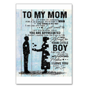 Son To Mum Gift, Personalise Letter To My Mum Gift Table Number