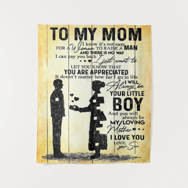 Son To Mum, Gift To My Mum, Mother's Day Gift Idea Tapestry (Front)