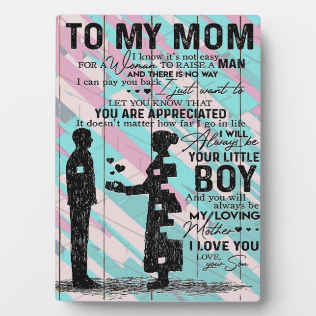Son To Mum Letter, To My Mum Gift Plaque (Front)