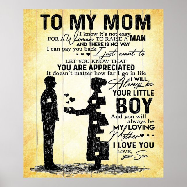 Son To Mum To My Mum | Lovely Gift Poster (Front)