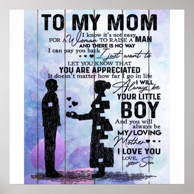 Son To My Mum Gift | Lovely Holiday Gift Poster (Front)