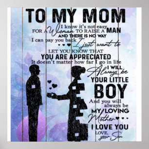 Son To My Mum Gift   Lovely Holiday Gift Poster