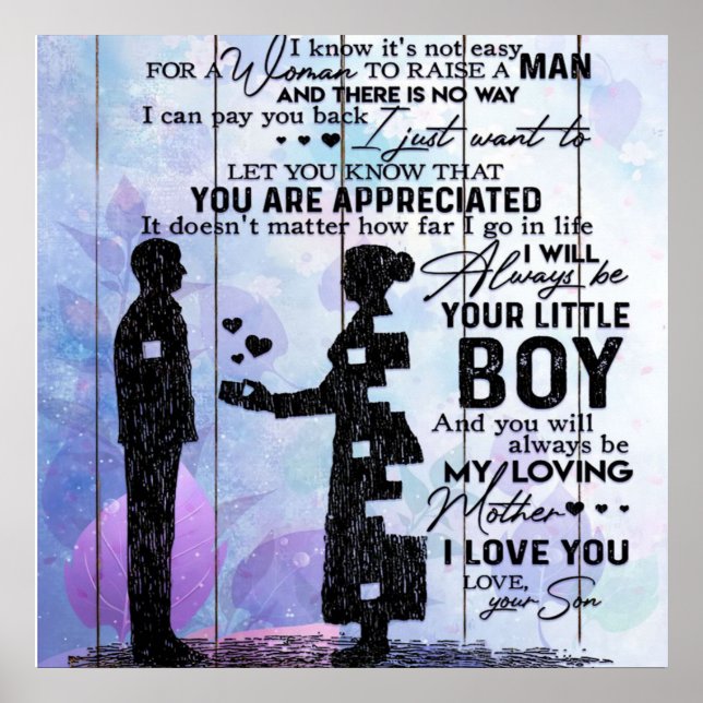 Son To My Mum Letter, Home Decoration, Poster (Front)