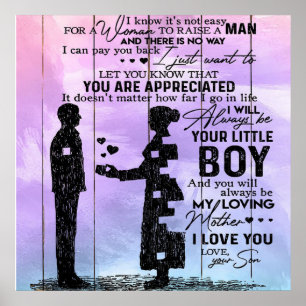 Son To My Mum Letter, Mother Birthday Gift Poster