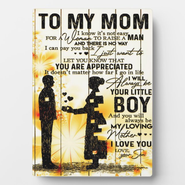 Son To My Mum Letter | New Home Decor Gift Plaque (Front)