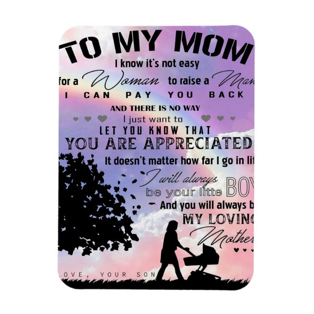 Son To My Mum Letter | New Home Present Magnet (Vertical)