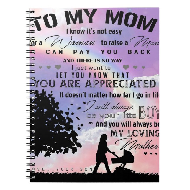 Son To My Mum Letter | New Home Present Notebook (Front)