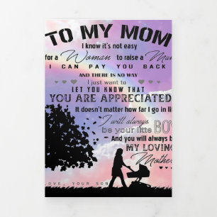 Son To My Mum Letter   New Home Present Tri-Fold Announcement