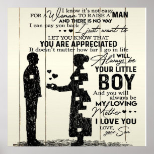 Son To my mum letter, Special gift to mum Poster