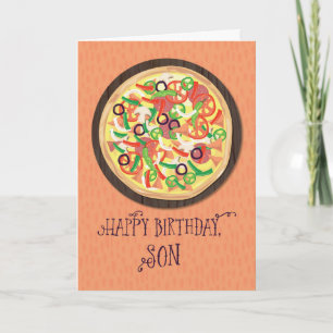 Son Tween Teen Pizza Birthday Card