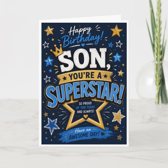 Son You’re a Superstar Birthday Card  (Front)