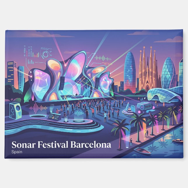 Sonar Festival Barcelona Spain Magnet (Front)