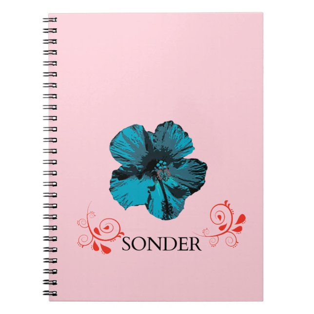 Sonder Minimalist Floral Notebook | Cute Pink (Front)