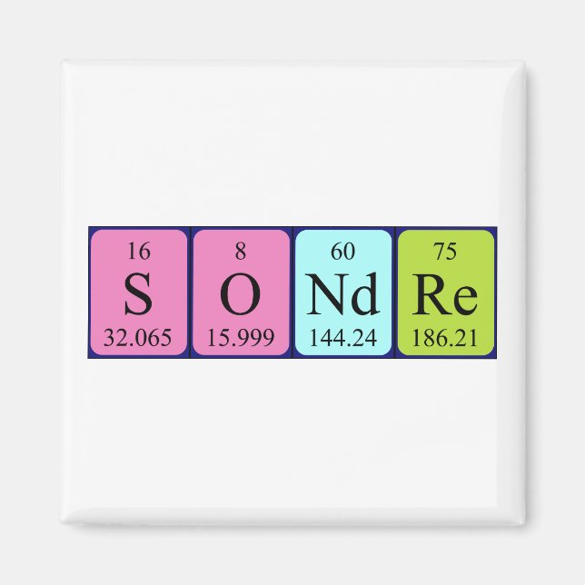 Sondre periodic table name magnet (Front)