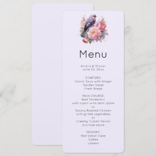 Song Bird Standing atop Pink Peonies Invitation