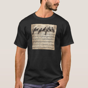 song birds sitting on a musical composition T-Shirt
