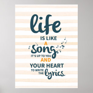 Song Encouragement Success Life Tips Quote Art Poster