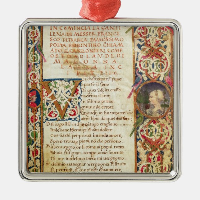 Song in praise of Laure Metal Tree Decoration (Front)