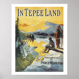 Song In Tepee Land Vintage Art Poster
