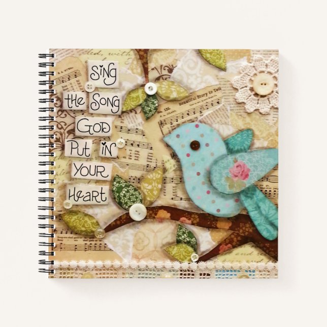 Song in Your Heart Bird Custom Spiral Notebook (Front)