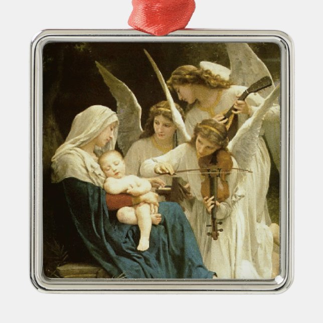Song of Angels Christmas Nativity Jesus Manger Metal Tree Decoration (Front)