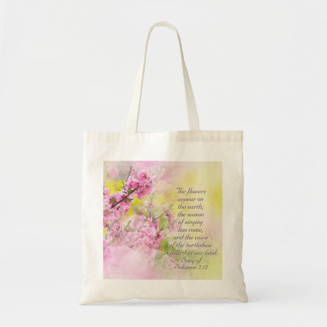 Song of Solomon 2:12 Flowers appear on the earth Tote Bag (Front)