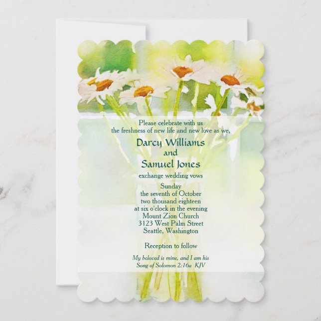 Song of Solomon 2:16a Christian Wedding Invitation (Front)