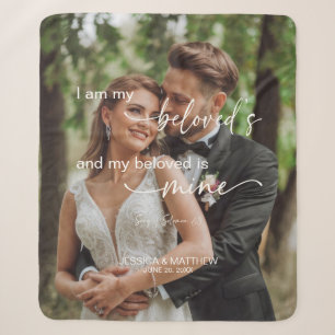 Song of Solomon 6:3 I am my beloveds with picture Sherpa Blanket