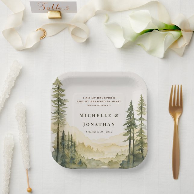 Song of Solomon I am my beloved's Bible Wedding Paper Plate (Wedding)