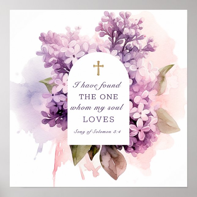 Song of Solomon Wedding Bible Verse Cross Poster (Front)