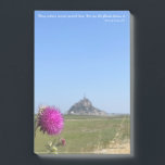 Song of Songs 8:7 Post-it Notes<br><div class="desc">Lovely verse from Song of Songs 8:7 that says,  "Many waters cannot quench love,  Nor can the floods drown it." Beautiful musk thistle with Le Mont St. Michel in the distance.</div>
