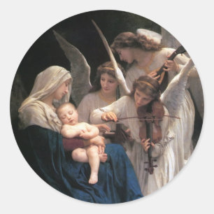 Song of the Angels (1881) by Bouguereau Classic Round Sticker