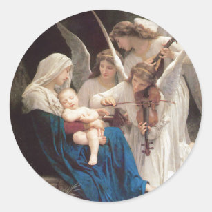 Song of the Angels Religious Blessed Mother Christ Classic Round Sticker