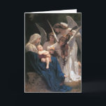Song of the Angels Vintage Christmas Holiday Card<br><div class="desc">This neoclassical work of art was painted in 1881 by French artist,  William Adolphe Bouguereau. It depicts beautiful angels serenading the Madonna and Child. Shown here as a customisable Christmas Card,  you may edit the text inside or remove it entirely if you desire.</div>