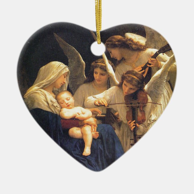 Song of the Angels, William-Adolphe Bouguereau Ceramic Tree Decoration (Front)